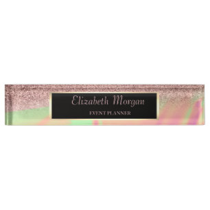 Eleganter Stilftiger Glitzer Bokeh Ombre, Frame Namensplakette