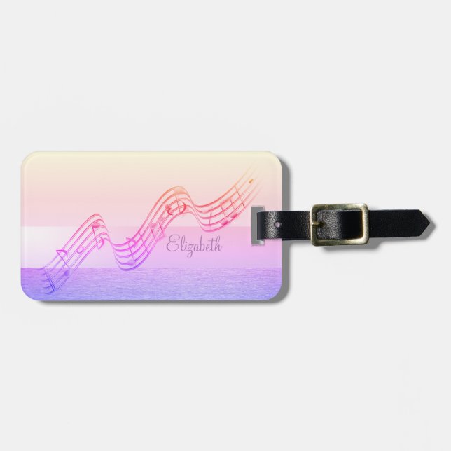 Eleganter Stilschick, Musiknoten Gepäckanhänger (Vorderseite horizontal)