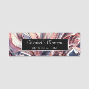 Eleganter Stilstil, Silver Frame Abstrakt Namensschild