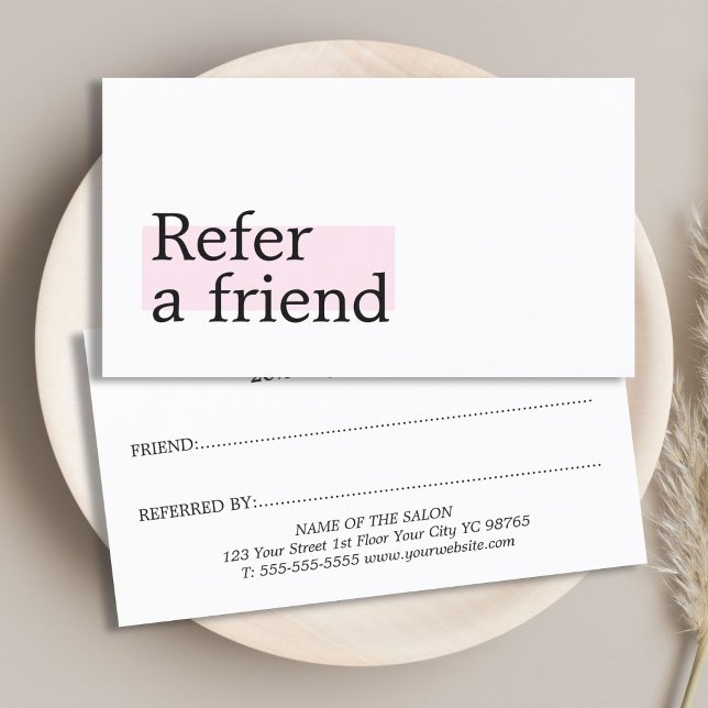 Eleganter Stilvoll Weißer Rose Beauty Salon Empfehlungskarte (Von Creator hochgeladen)