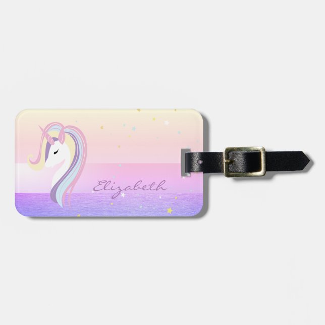 Eleganter stilvoller Chic, Einhorn Gepäckanhänger (Vorderseite horizontal)