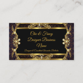 Eleganter, stilvoller Gold Black Brocade Designer Visitenkarte