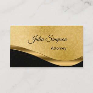 Eleganter, stilvoller, Gold & Black Damask, Anwalt Visitenkarte