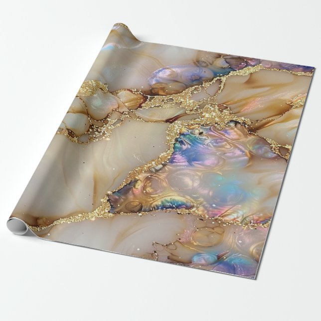 Eleganter, stilvoller Gold Glitzer Black Burgundy  Geschenkpapier (Ungerollt)