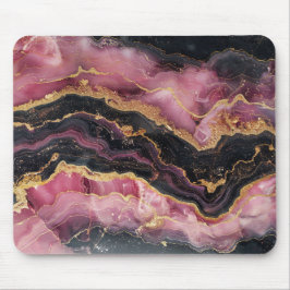 Eleganter, stilvoller Gold Glitzer Black Burgundy  Mousepad