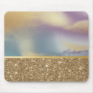 Eleganter, stilvoller Gold Glitzer Mousepad