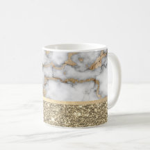 Eleganter, stilvoller Gold Glitzer Shiny White Mar