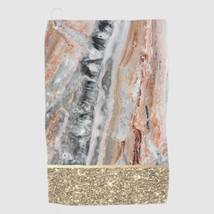 Eleganter stilvoller goldener Glitter glänzender M Golfhandtuch