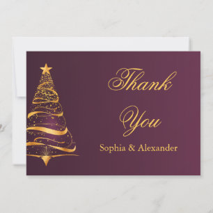 Eleganter Stilvoller Goldener Weihnachtsbaum Danke