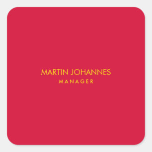 Eleganter stilvoller kirschroter Goldfarbene benut Quadratischer Aufkleber