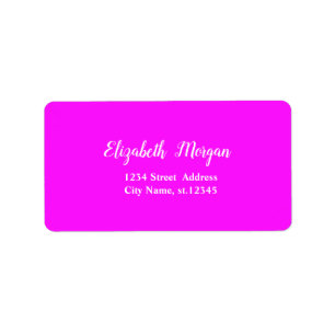 Eleganter stilvoller rosa fluoreszierender Neon Adressaufkleber