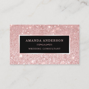 Eleganter stilvoller Rosa Glitzer Sparkle Business Visitenkarte