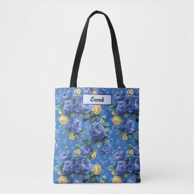 Eleganter stilvoller süßer blauer botanischer Blum (Vorderseite)