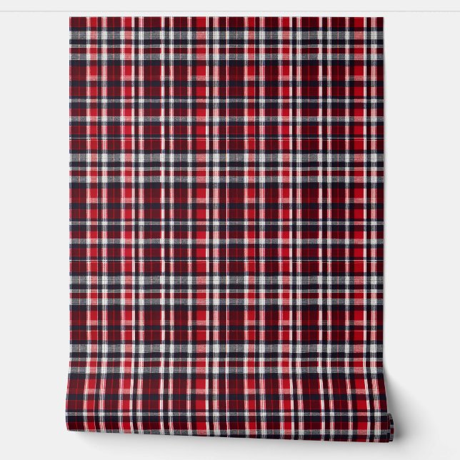 Eleganter, stilvoller Tartan Karierter Karo Gemust Tapete (Abrollen)