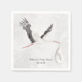 Eleganter Stork Delivery Baby Shower Personalisier Serviette
