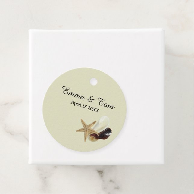 Eleganter Strand Hochzeit Küste Ziel Geschenkanhänger (Beispiel)