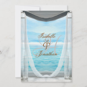 Eleganter Strand Hochzeit monogramm Meer & Himmel Einladung