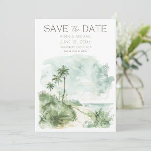 Eleganter Strand Hochzeit Save The Date