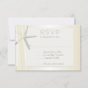 Eleganter Strand Hochzeit UAWG Bayside Starfish RSVP Karte
