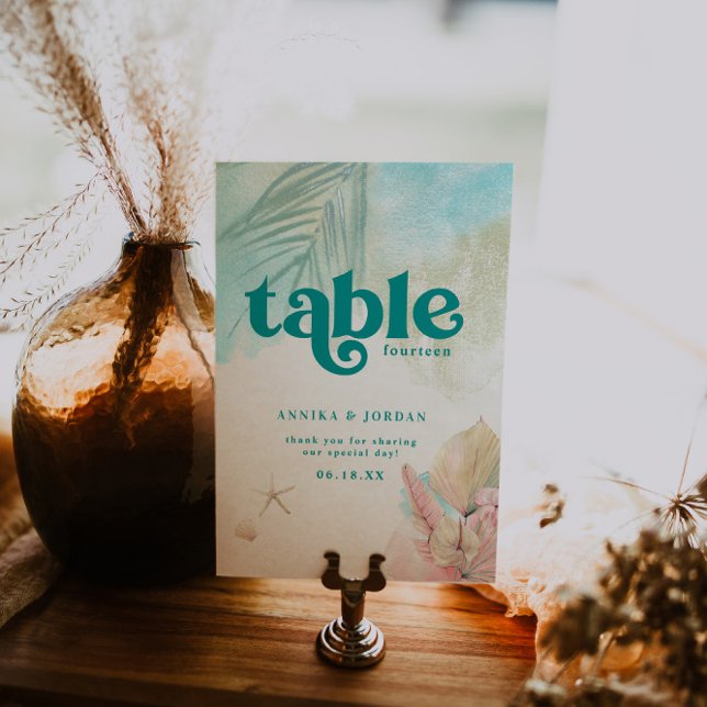 Eleganter Strand | Personalisierte Hochzeit von Dü Tischnummer (Von Creator hochgeladen)