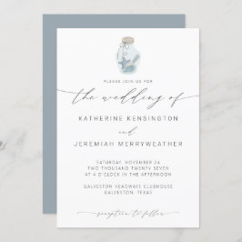 Eleganter Strand Seashell Moderne kalligraphische Einladung