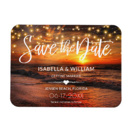 Eleganter Strand-Sommer Save the Date Wedding Magnet