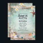 Eleganter Strandseeufel & Perlen Sweet 16 Foto Einladung<br><div class="desc">Anpassen für jedes Ereignis</div>