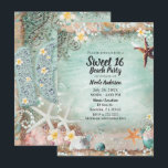 Eleganter Strandseeufel & Perlen Sweet 16 Foto Einladung<br><div class="desc">Anpassen für jedes Ereignis</div>