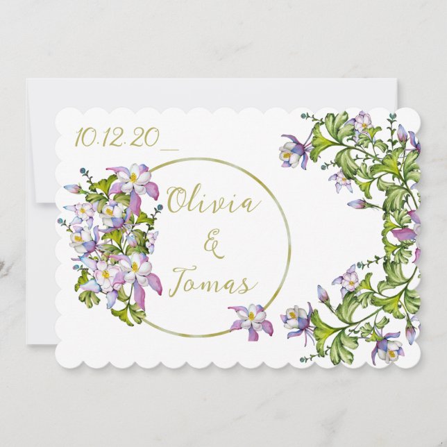 Eleganter Strauß von Aquarellsäulen Feiertagskarte (Vorderseite)