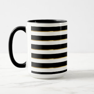 Eleganter Streifen schwarz-weiß Tasse