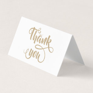 Eleganter Streifen weiß, Gold Punkte Dankeschön Ka Visitenkarten