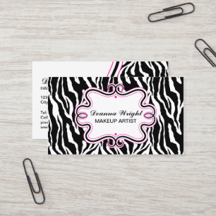 Eleganter Strudel-Rahmen u. Zebra-Druck Visitenkarte
