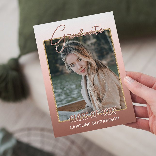 Eleganter, stylischer Ombre Coral Blush Pink Absch Ankündigung (Von Creator hochgeladen)