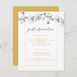 Eleganter, stylischer Orchid-Hochzeitshinweis Mitteilungskarte<br><div class="desc">Zweige weißer Orchideen, handgezeichnet in Graphitstift, verwoben in diesem einfachen, aber raffinierten, eleganten und dennoch schicken Hochzeitsstipenstück. Die goldene Farbe in der Schriftfarbe verleiht diesem einen festlichen, aber gedämpften Farbstich. Suchen Sie nach anderen Designs in der "White Orchid Dream" Suite der Online-Hochzeitsfeier-Vorlagen. Alle Designs können weiter angepasst oder geändert oder...</div>