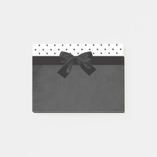 Eleganter, stylischer Schwarz-Weiß-Polka-Dots-Schw Post-it Klebezettel