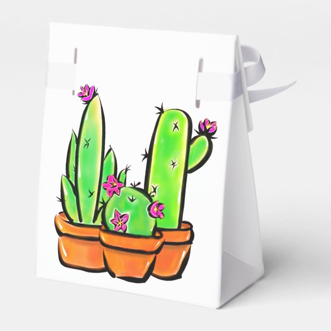 Eleganter südwestlicher Cactus cacti succulents Geschenkschachtel (Rückseite)