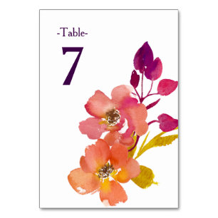 Eleganter Summer Bouquet Wedding Table Tischnummer