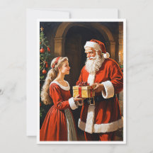 Eleganter Süßer Vintage Nicht-Foto-Weihnachtsmann,