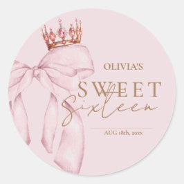 Eleganter Sweet-Sixteen-Geburtstag Runder Aufkleber