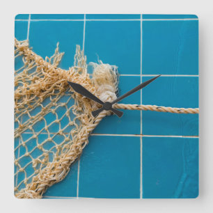 Eleganter Swimmingpool Quadratische Wanduhr