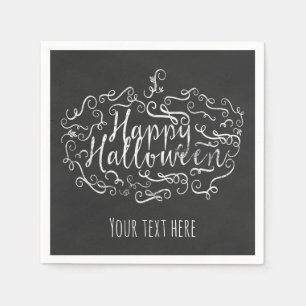 Eleganter Tafelkreide-Kürbis Frohe Halloween-Party Serviette