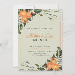 Eleganter Tag der Mutter mit orangefarbenem Wasser Einladung
