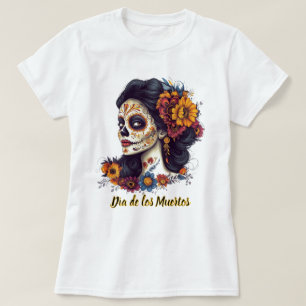 Eleganter Tag der Toten Schädelfrau T-Shirt