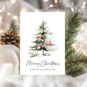 Eleganter Tannenbaum Weihnachts-Firmen-Gruß Feiertagskarte