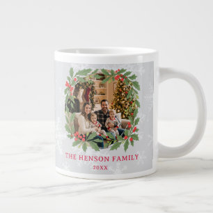 Eleganter Tannenkränze Frohe Weihnachten Familienf Jumbo-Tasse