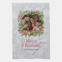 Eleganter Tannenkränze Frohe Weihnachten Foto