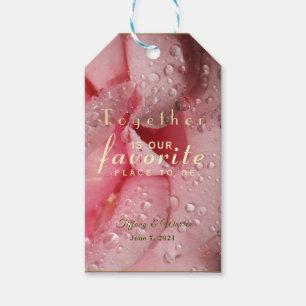 Eleganter Taubenschlag auf der Rose Petal Gastgesc Geschenkanhänger