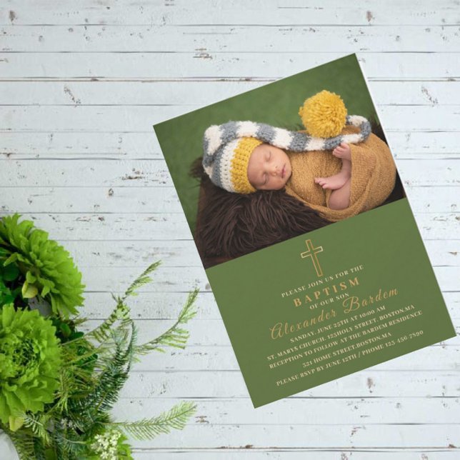 Eleganter Taufe Religiöses ereignisbenutzerdefinie Einladung (Von Creator hochgeladen)