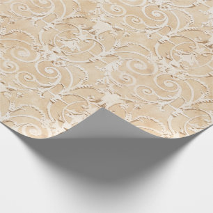 Eleganter Taupe-Damast Geschenkpapier