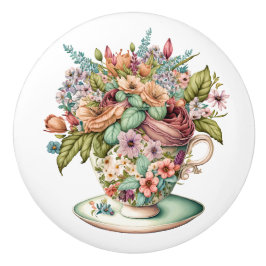 Eleganter Teacup Keramikknauf